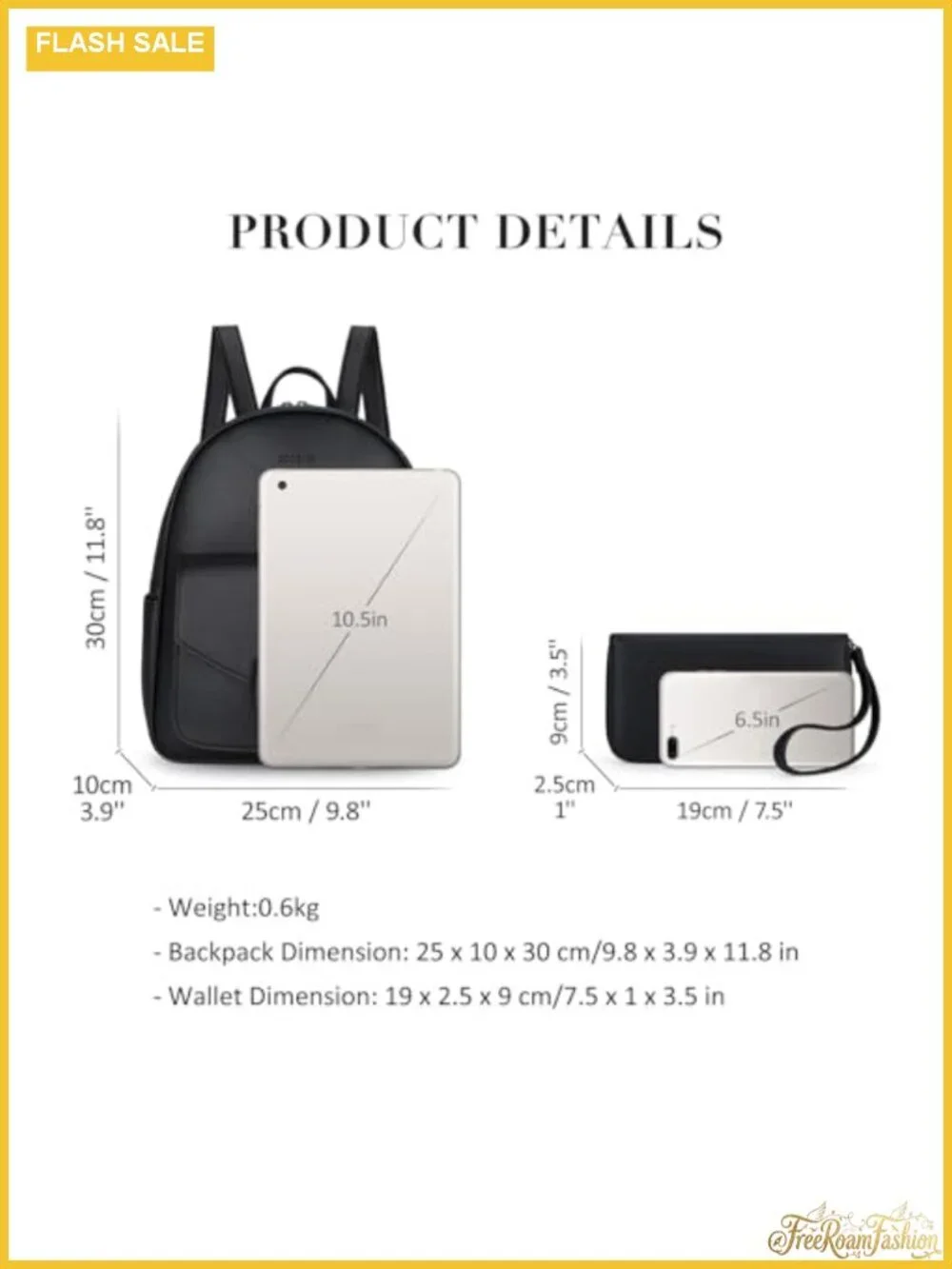 Water Resistant PU Leather Backpack Purse Rucksack with Tassel, Tablet Pocket,